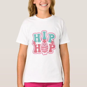 Camiseta Caça ao Ovo de Coelho Fofo Hip Hop Feliz Páscoa