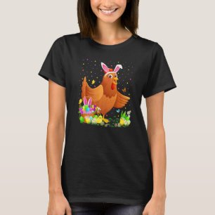 Camiseta Caça ao Ovo de Páscoa Coelho Galinha Galinha de Pá