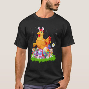 Camiseta Caça ao Ovo de Páscoa de Galinha Orelha de Coelho