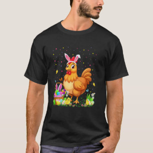 Camiseta Caça ao Ovo de Páscoa de Galinha Orelha de Coelho
