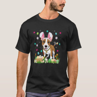 Camiseta Caça ao Ovo de Páscoa do Cão Bull Terrier Orelha d