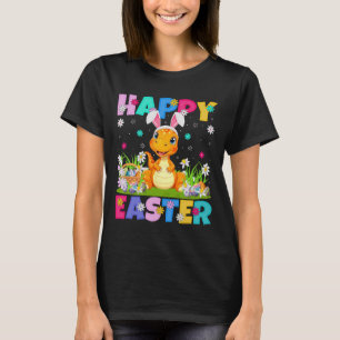 Camiseta Caça ao Ovo de Páscoa Feliz Dinossauro Orelha de C