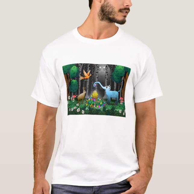 Camiseta Caça ao Ovo do felz pascoa (Frente)