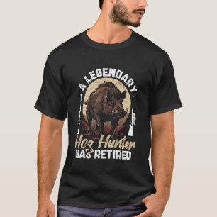 Camiseta Caça ao Porco Design de Aposentadoria para um Caça