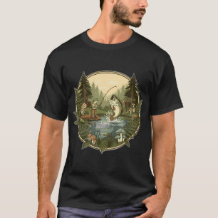 Camiseta Caça ao Robalo de Rã Aventura de Pesca na Floresta