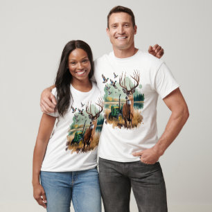 Camiseta Caça ao Trator de Patos de Veado