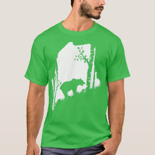 Camiseta Caça ao Urso Castanho Grizzly - Caçador de Maine