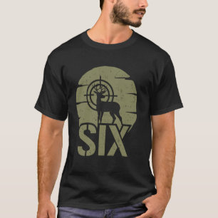 Camiseta Caça ao Veado Aniversário de 6 anos Menino Menina 