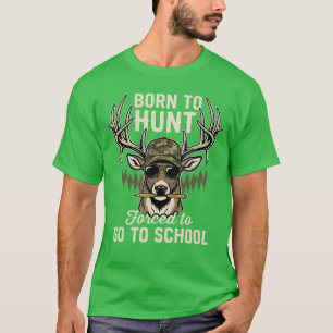 Camiseta Caça ao Veado Camuflado Menino Homens Nascidos Caç