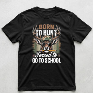 Camiseta Caça ao Veado Camuflado Nascido para Caçar Forçado