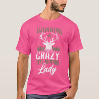 Camiseta Caça ao Veado Macho Caçadora Alerta Veado Louco
