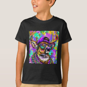 Camiseta Caça ao Veado Mardi Gras New Orleans Camo Homens