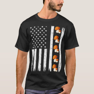 Camiseta Caça aos Mushroom Homens Mulheres EUA Bandeira