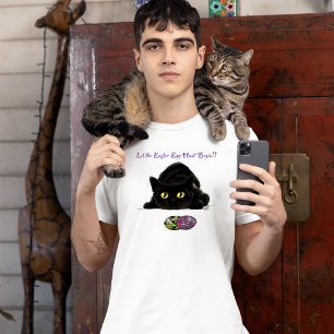 Camiseta Caça aos Ovos de Páscoa do Gato Preto Feriado Amar