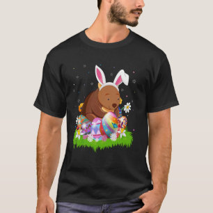 Camiseta Caça aos Ovos de Páscoa Wombat Orelha de Coelho Wo