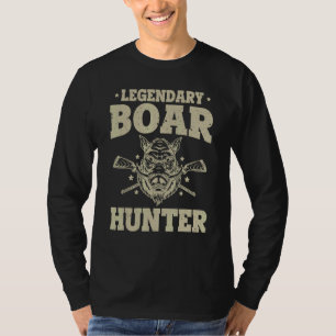 Camiseta Caça Caçador de Javali Porco Lendário Vintage