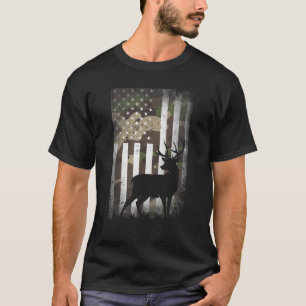 Camiseta Caça Caçadores Veem EUA Bandeira Americana Camo Ca