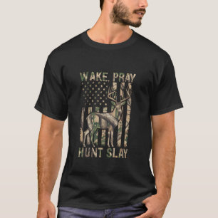 Camiseta Caça Camuflagem Bandeira Americana Caçador de Cerv