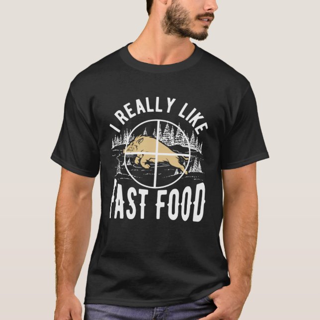 Camiseta caça cervos caçadores de veados comem mais fast fo (Frente)