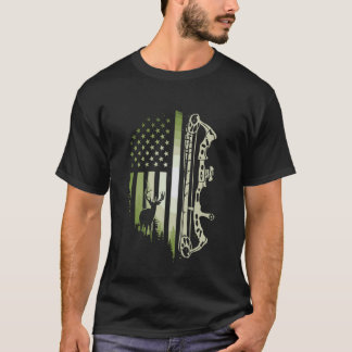 Camiseta Caça com Arco Patriótico EUA Bandeira Arco Arquear