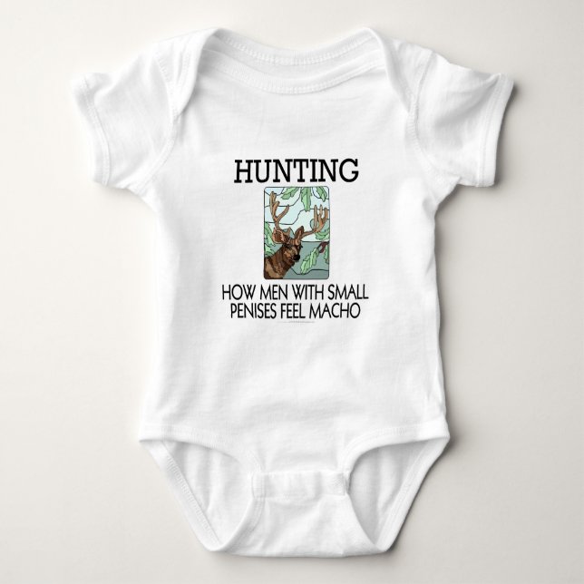 Camiseta Caça. Como os homens com pénis pequenos sentem (Frente)