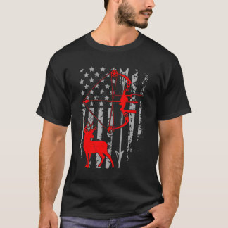 Camiseta Caça De arcos À Bandeira Americana Para Caçadores 