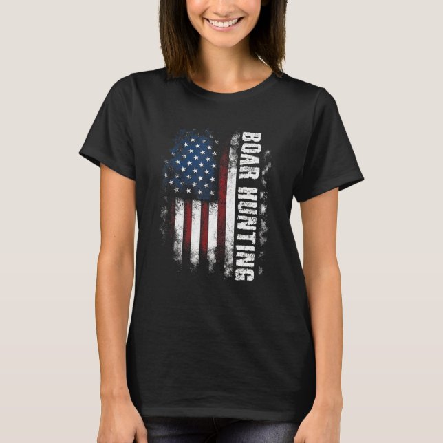 Camiseta Caça de Barcos de Bandeiras Americanas (Frente)