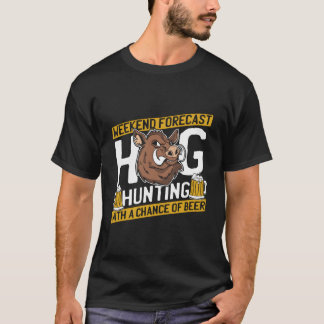 Camiseta Caça de cerveja caçador vida selvagem caça javali