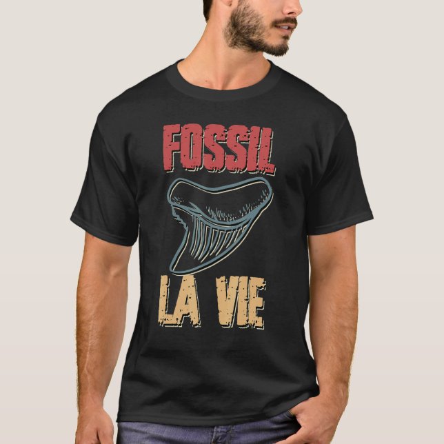 Camiseta Caça de Dentes Fósseis de Tubarão 3 (Frente)
