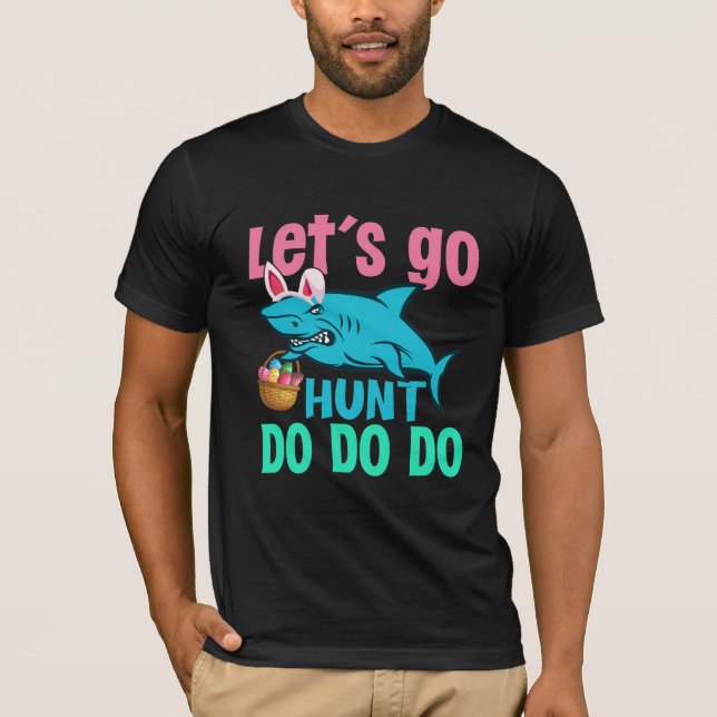 Camiseta Caça De Ovo De Páscoa Com Coelho Azul (Frente)