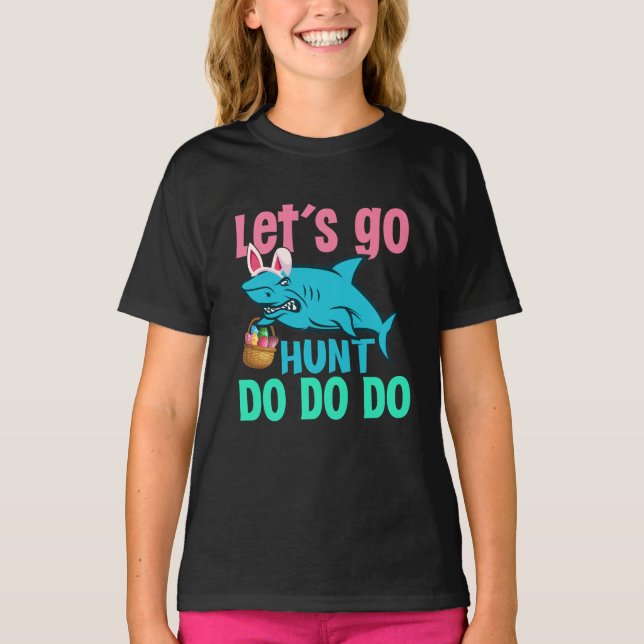 Camiseta Caça De Ovo De Páscoa Com Coelho Azul (Frente)