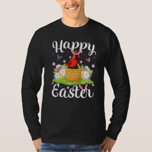 Camiseta Caça de Ovo na Páscoa Norte Floral Pássaro Leste