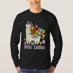 Camiseta Caça De Ovo Sem Prob Llama Bunny Sloth Andando Lla