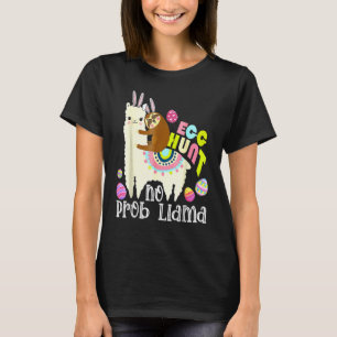 Camiseta Caça De Ovo Sem Prob Llama Bunny Sloth Andando Lla