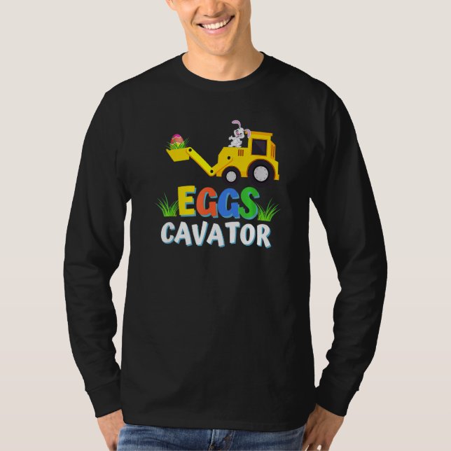 Camiseta Caça De Ovos De Páscoa Para Crianças Escavador Tod (Frente)