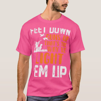 Camiseta Caça De Pato Com Cachorro E Caçador De Rifle Engra