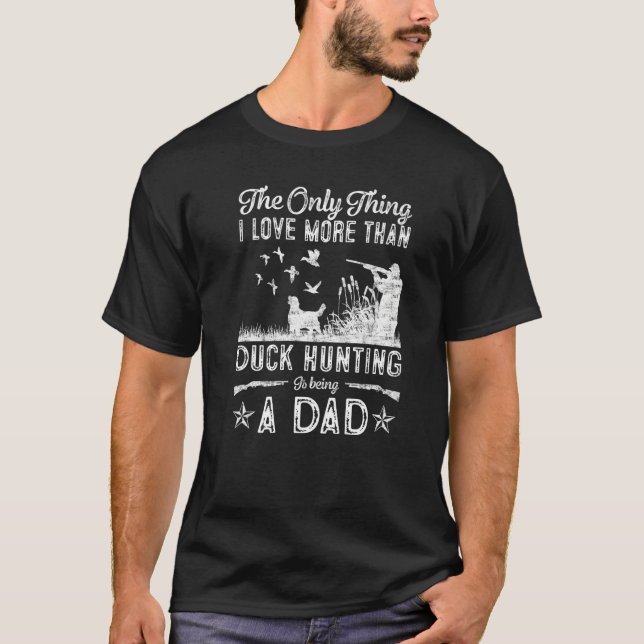 Camiseta Caça de Pato Engraçado com presente de Cão Pai par (Frente)