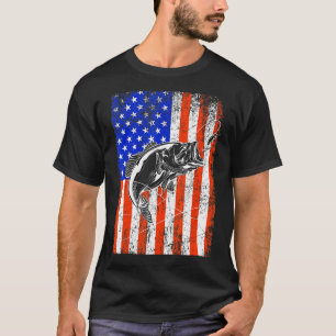 Camiseta Caça de Peixes EUA América Pesca Caça Acampamento