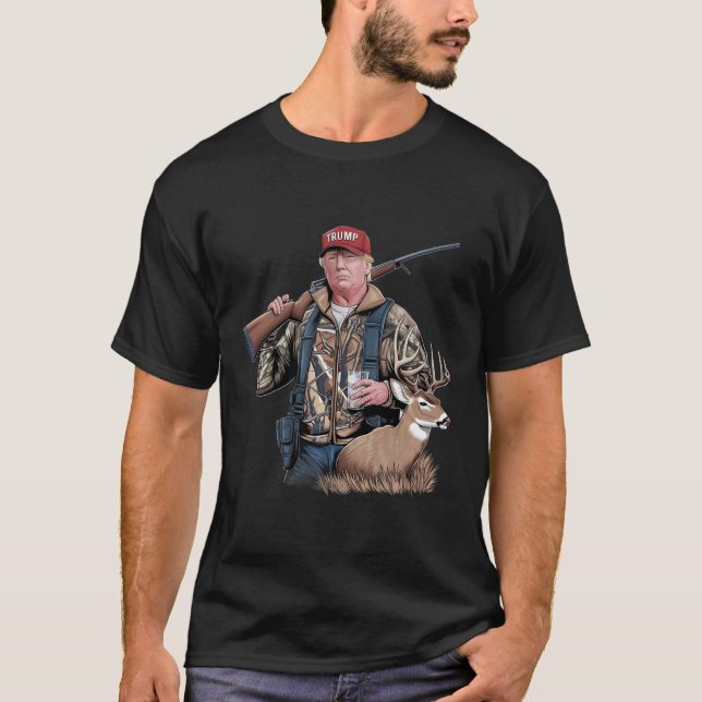 Camiseta Caça De Trump (Frente E Trás) Faça Caça G (Frente)
