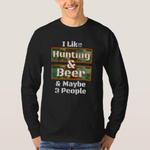 Camiseta Caça De Veado Eu Gosto De Caça E Design De Cerveja