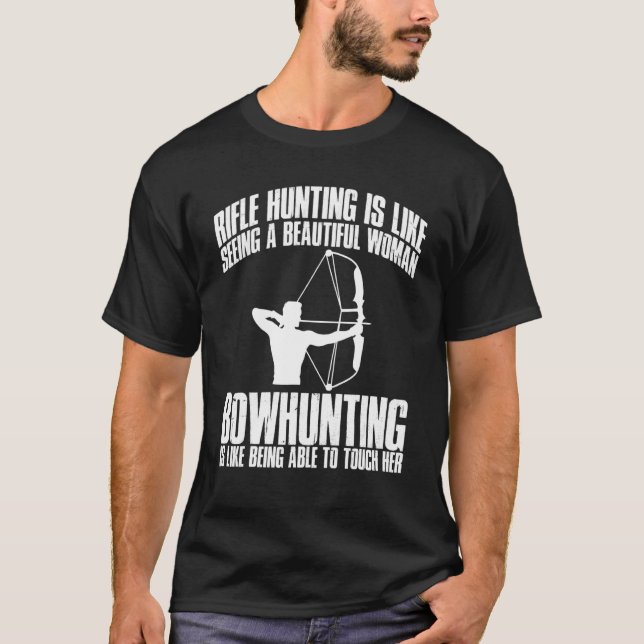Camiseta Caça de veados masculina com arco é como ser capaz (Frente)