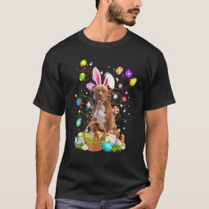 Camiseta Caça divertida ao ovo de Páscoa Pitbull Dia de Pás