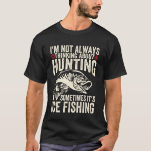 Camiseta Caça Divertida e Pesca no Gelo Inverno Pescador de