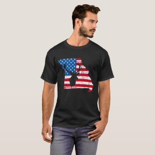 Camiseta Caça dos cervos de Missouri da bandeira americana