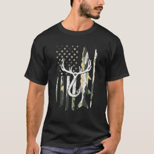 Camiseta Caça e Pesca Camuflagem Americana Grunge
