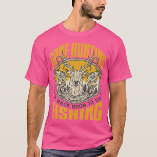 Camiseta Caça Em Viagem Enquanto Caminhava Campos Pescando 