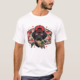 Camiseta Caça engraçada do Dia dos Namorados com Pato