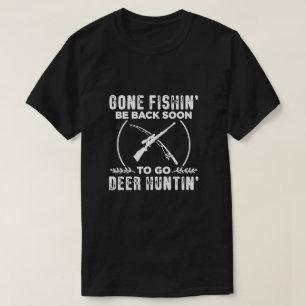 Camiseta Caça Engraçada Gráfico de Pesca para Mulheres e Ho