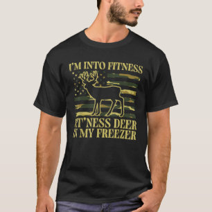 Camiseta Caça Estou Em Forma Fit Ness Veado Freezer Homens