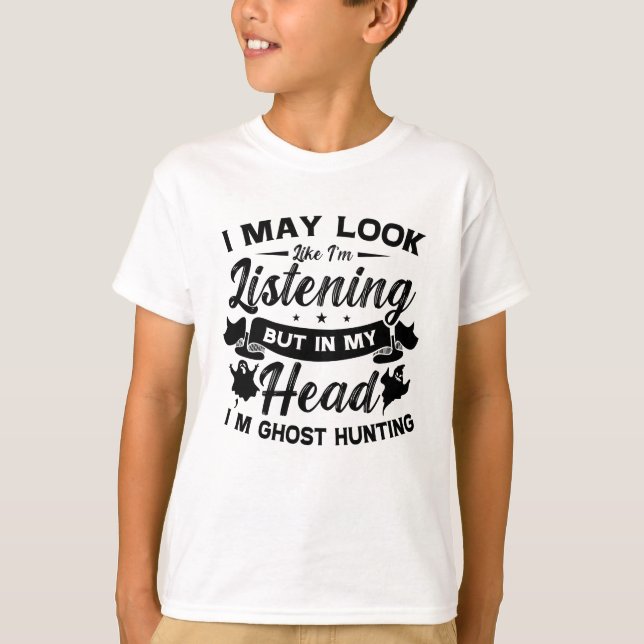 Camiseta Caça Fantasma na minha cabeça Sou Fantasma Caçando (Frente)